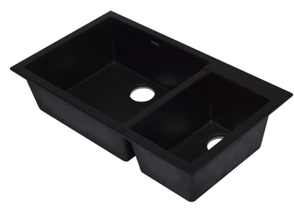 ALFI brand AB3319UM 34" Double Bowl Undermount Granite Composite Kitchen Sink