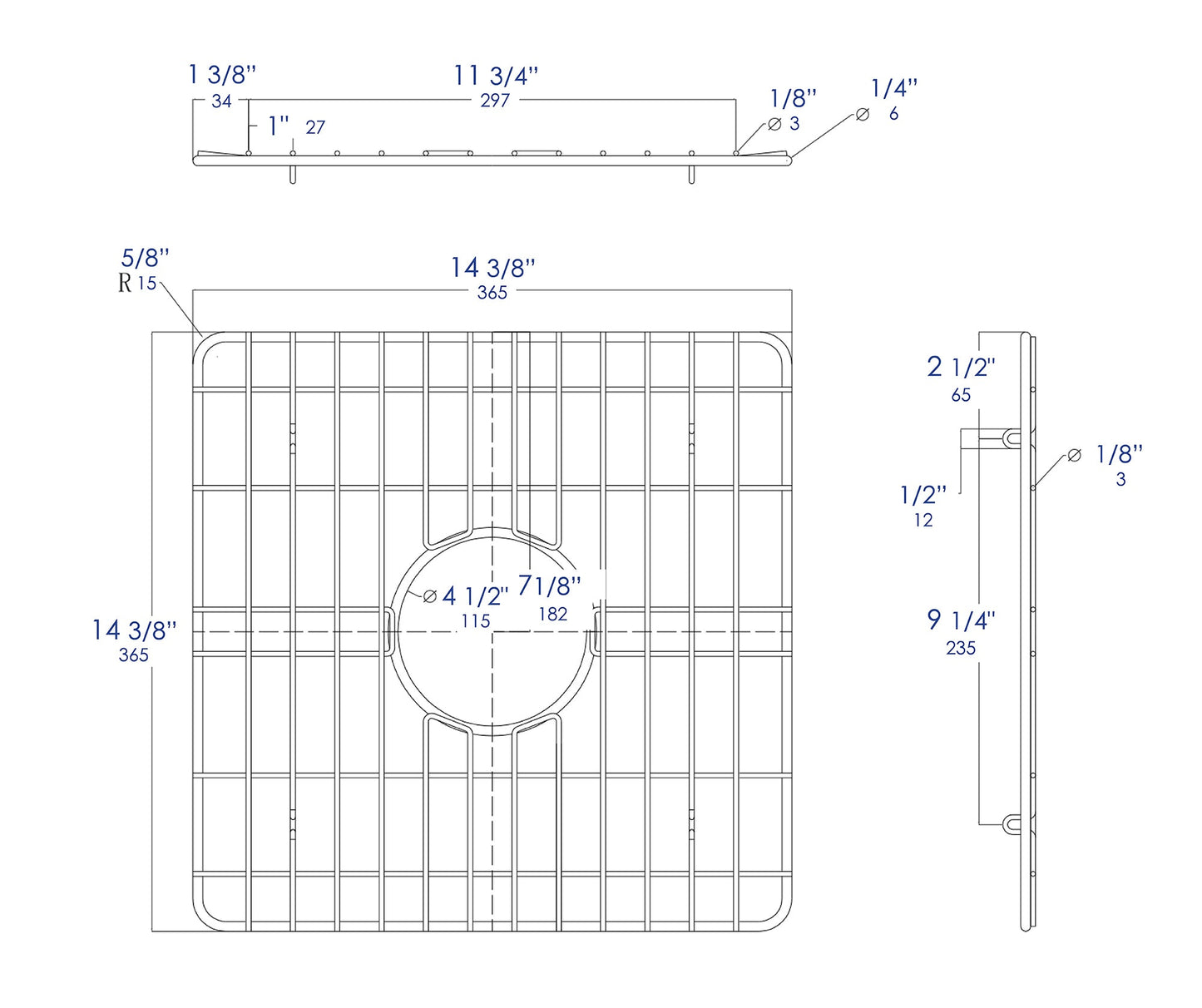 ALFI brand  ABGR18S Square Stainless Steel Grid for ABF1818S
