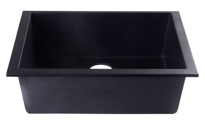 ALFI brand AB2420UM 24" Undermount Single Bowl Granite Composite Kitchen Sink