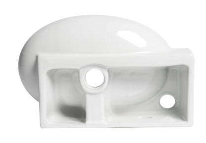 ALFI brand  ABC117 White 17" Small Wall Mounted Ceramic Sink with Faucet Hole