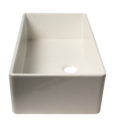 ALFI brand AB536 AB536-W White 36" Smooth Apron Single Bowl Fireclay Farm Sink