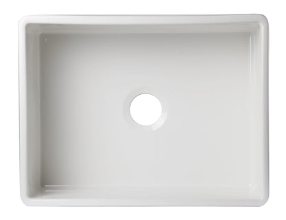 ALFI brand AB506 AB506-W White 26" Decorative Lip Apron Single Bowl Fireclay Farmhouse Kitchen Sink