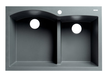 ALFI brand AB3320DI 33" Double Bowl Drop In Granite Composite Kitchen Sink