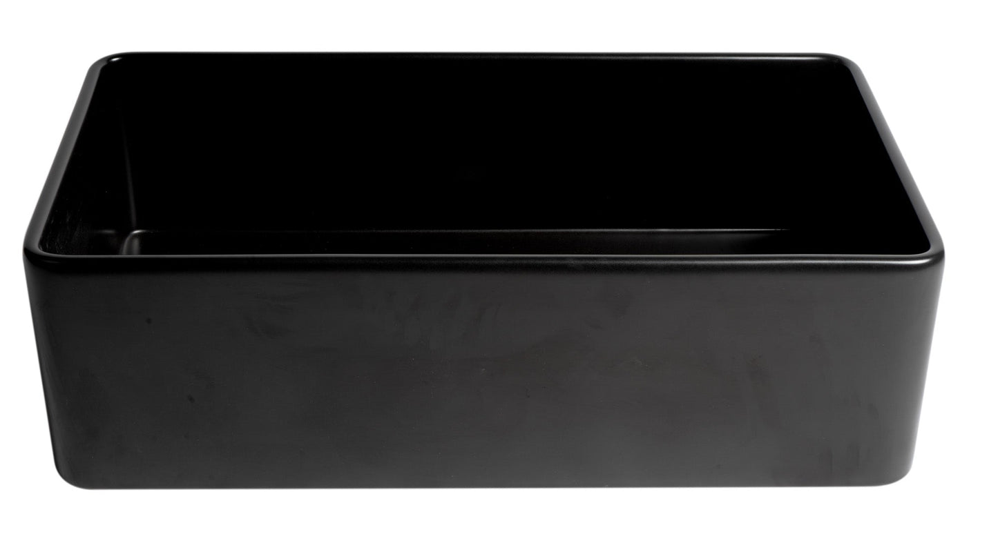 ALFI brand ABF3318S Smooth Apron 33" x 18" Single Bowl Fireclay Farm Sink