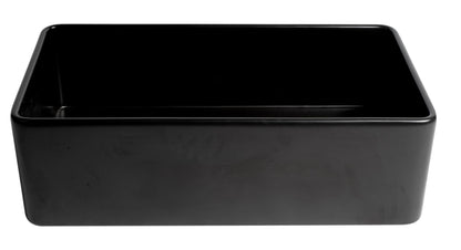 ALFI brand ABF3318S Smooth Apron 33" x 18" Single Bowl Fireclay Farm Sink