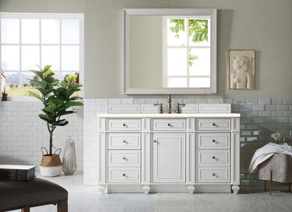 Bristol 60" Single Vanity Cabinet, Bright White