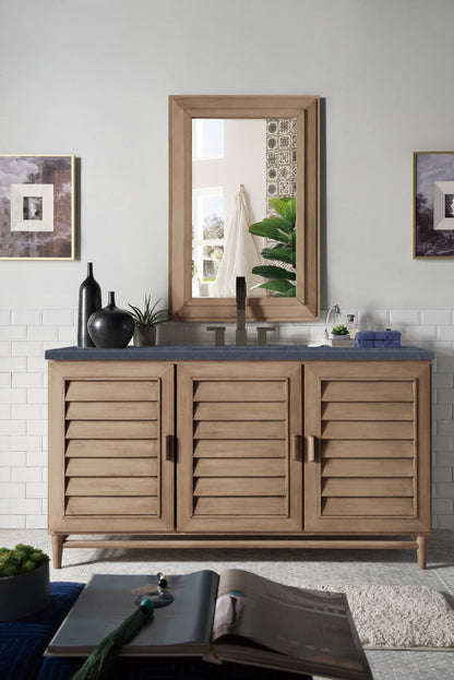 Portland 60" Single Vanity Cabinet, Whitewashed Walnut