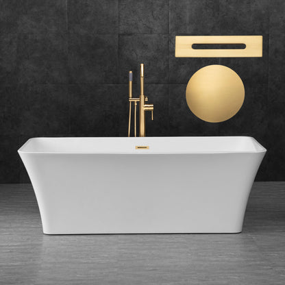 WOODBRIDGE 67" Acrylic Freestanding Bathtub Contemporary Soaking Tub
