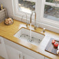 ALFI brand AB503UM AB503UM-W 24 inch White Single Bowl Fireclay Undermount Kitchen Sink