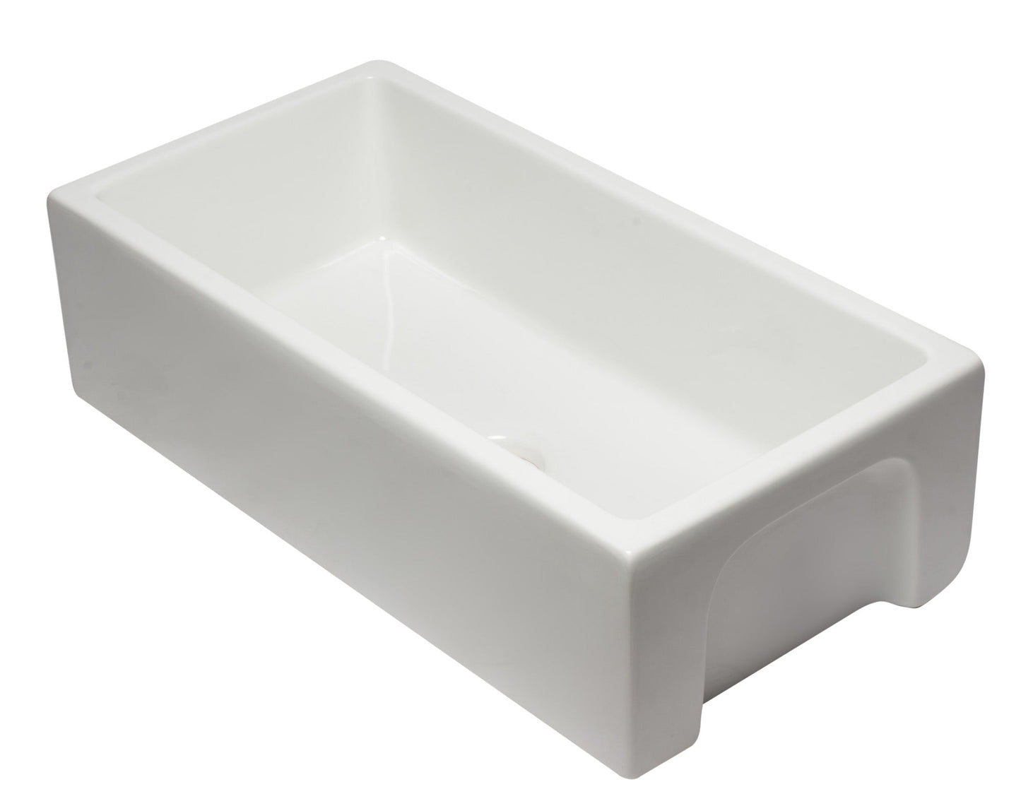ALFI brand AB3618HS Reversible Smooth / Fluted Single Bowl Fireclay Farm Sink