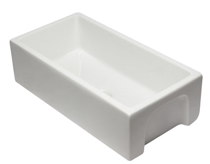 ALFI brand AB3618HS Reversible Smooth / Fluted Single Bowl Fireclay Farm Sink