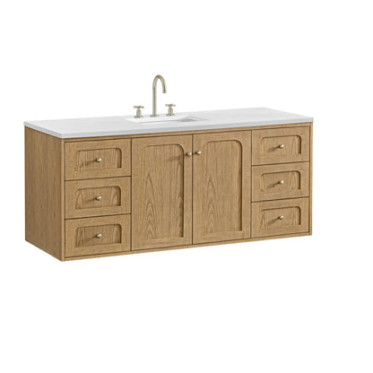 Laurent 60" Single Vanity, Light Natural Oak