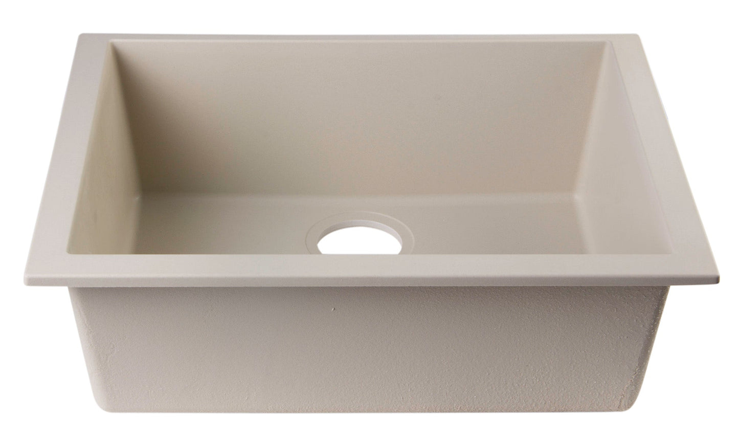 ALFI brand AB2420UM 24" Undermount Single Bowl Granite Composite Kitchen Sink
