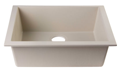 ALFI brand AB2420UM 24" Undermount Single Bowl Granite Composite Kitchen Sink