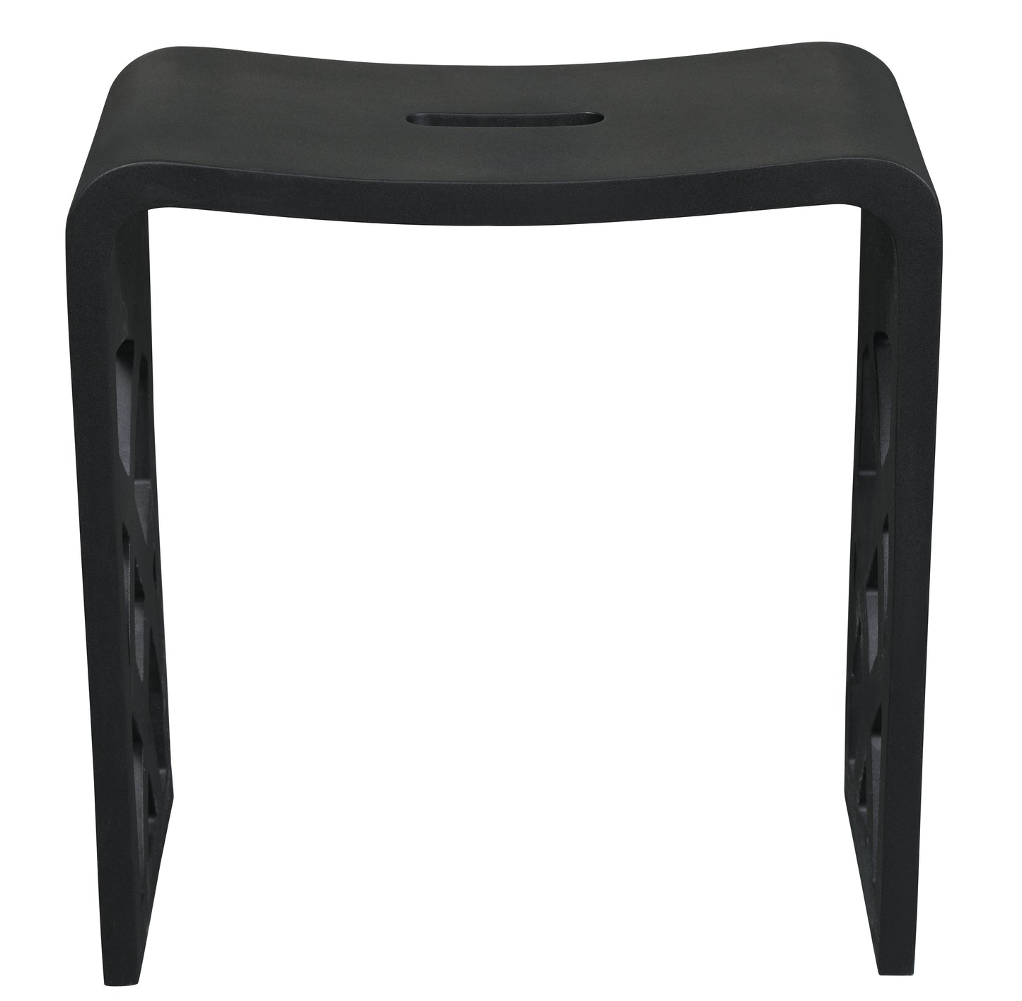 ALFI brand  ABST88BM Black Matte Solid Surface Resin Bathroom / Shower Stool