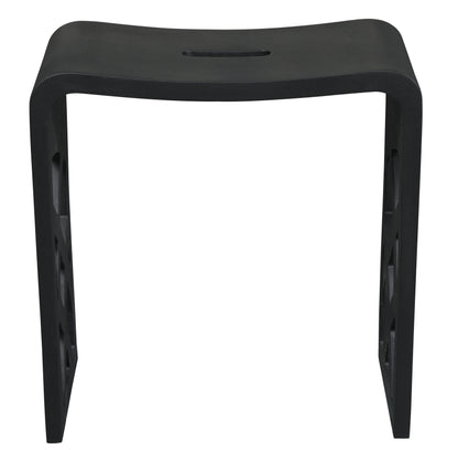 ALFI brand  ABST88BM Black Matte Solid Surface Resin Bathroom / Shower Stool