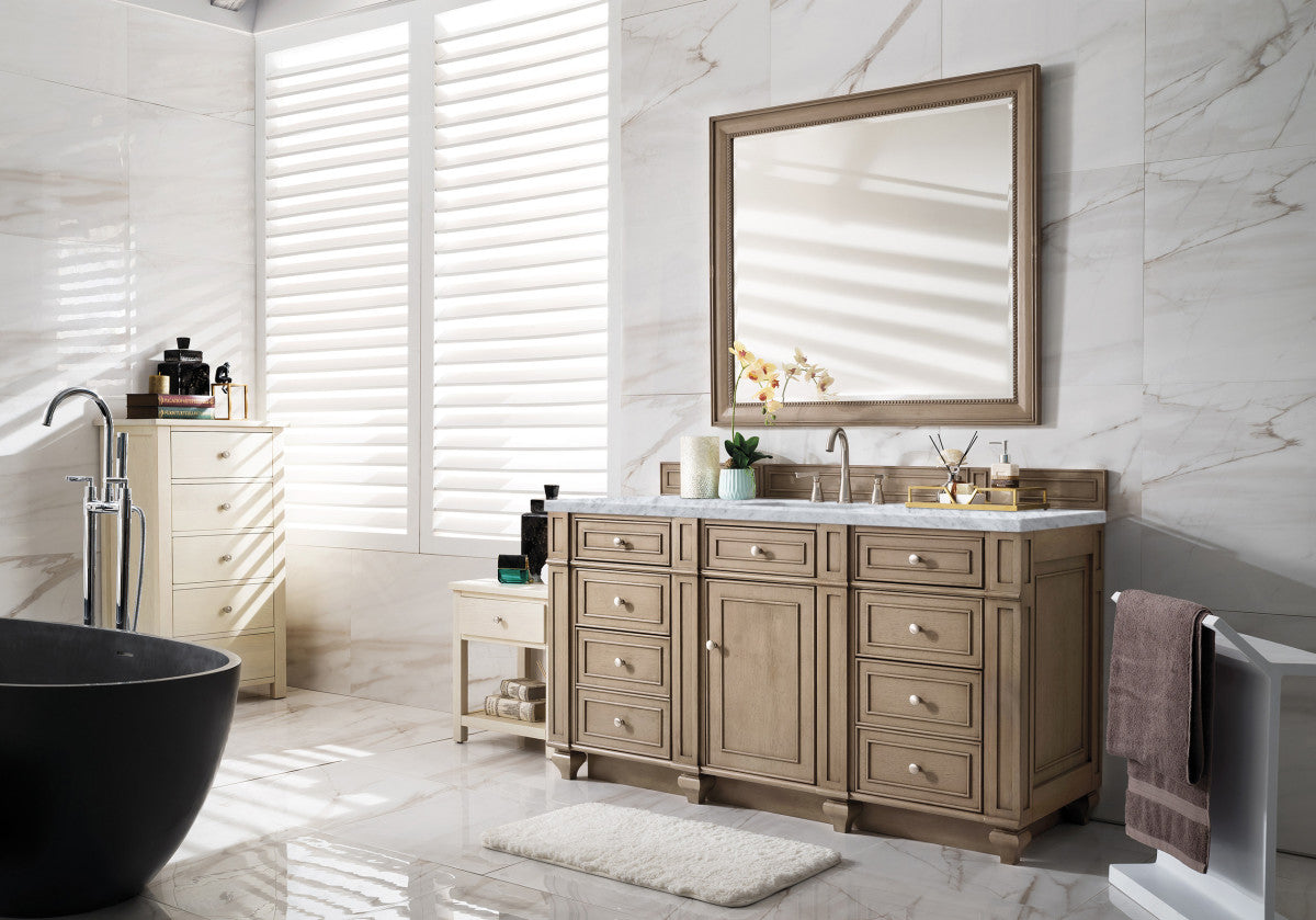 Bristol 60" Single Vanity Cabinet, Bright White