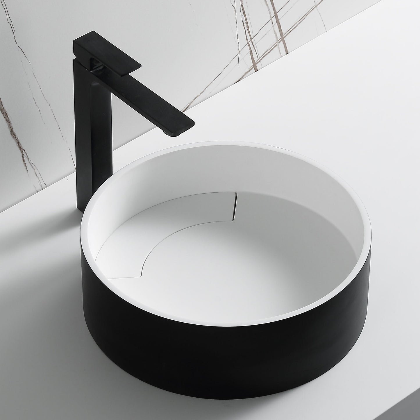 ALFI brand  ABRS15RBM Black Matte 15" Round Solid Surface Resin Sink