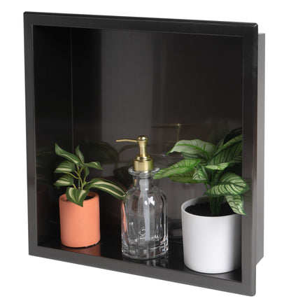ALFI brand ABNP1616 16" x 16" Steel Square Single Shelf Shower Niche