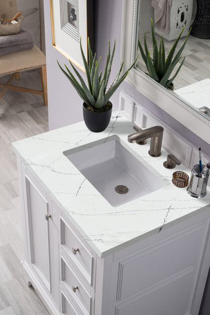 De Soto 30" Single Vanity Cabinet, Bright White