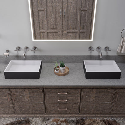 ALFI brand  ABRS2014BM Black Matte 20" x 14" Solid Surface Resin Sink