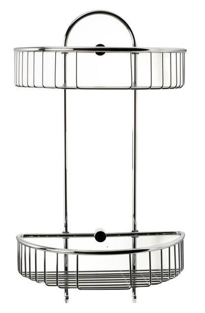 ALFI brand  AB9534 Polished Chrome Wall Mounted Double Basket Shower Shelf Bathroom Accessory