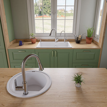 ALFI brand AB3320DI 33" Double Bowl Drop In Granite Composite Kitchen Sink