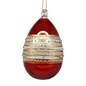Banded Stipple Glass Egg - Red