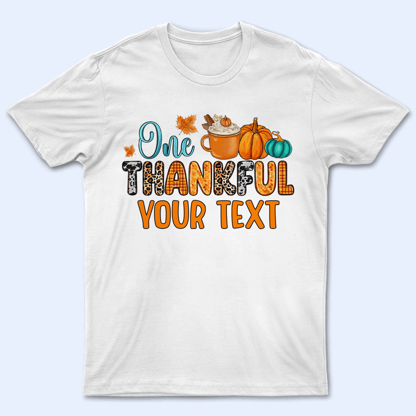 One Thankful Grandma - Personalized Custom T Shirt - Halloween, Loving, Funny Gift for Grandma/Nana/Mimi, Mom, Wife, Grandparent