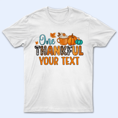 One Thankful Grandma - Personalized Custom T Shirt - Halloween, Loving, Funny Gift for Grandma/Nana/Mimi, Mom, Wife, Grandparent