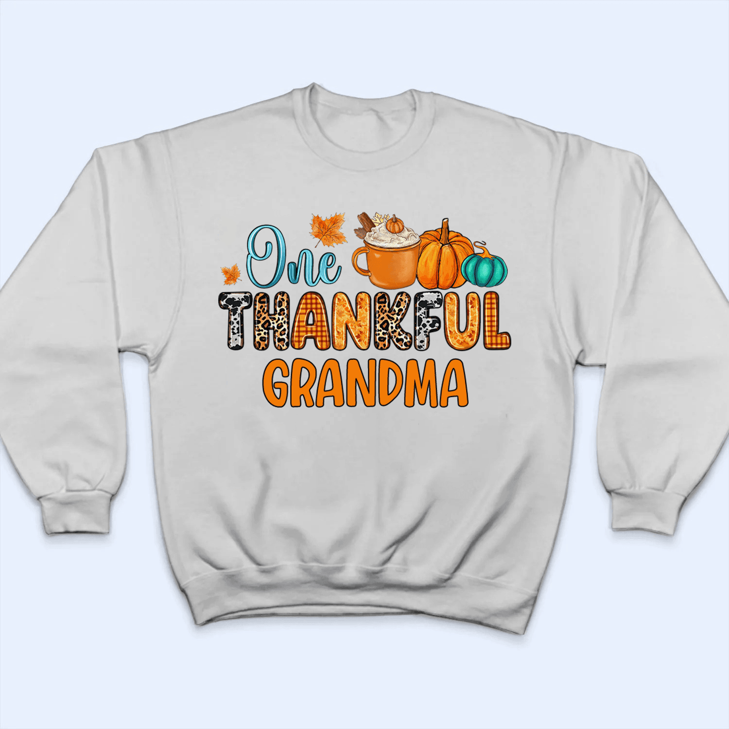 One Thankful Grandma - Personalized Custom T Shirt - Halloween, Loving, Funny Gift for Grandma/Nana/Mimi, Mom, Wife, Grandparent