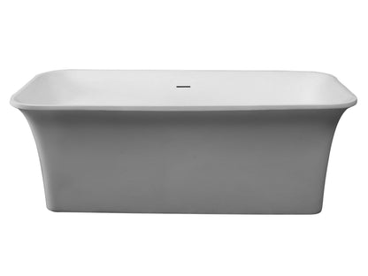 ALFI brand  AB9942 67" White Rectangular Solid Surface Smooth Resin Soaking Bathtub