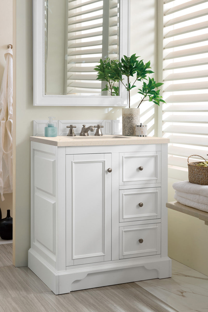 De Soto 30" Single Vanity Cabinet, Bright White