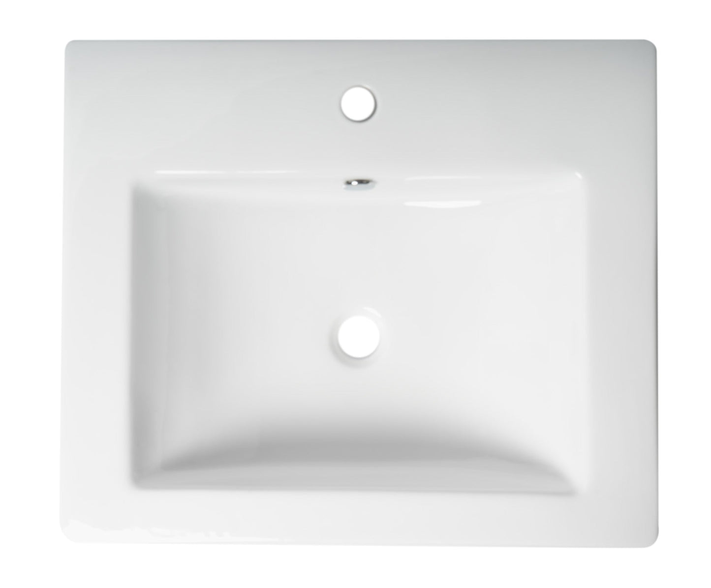 ALFI brand  ABC701 White 24" Rectangular Semi Recessed Ceramic Sink with Faucet Hole