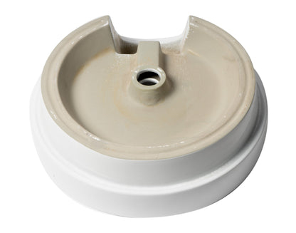 ALFI brand  ABC702 White 19" Round Semi Recessed Ceramic Sink with Faucet Hole