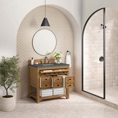 Malibu 36" Single Vanity Cabinet, Amber Birch