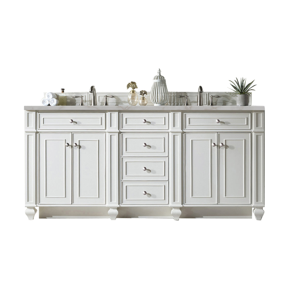 Bristol 72" Double Vanity Cabinet, Bright White