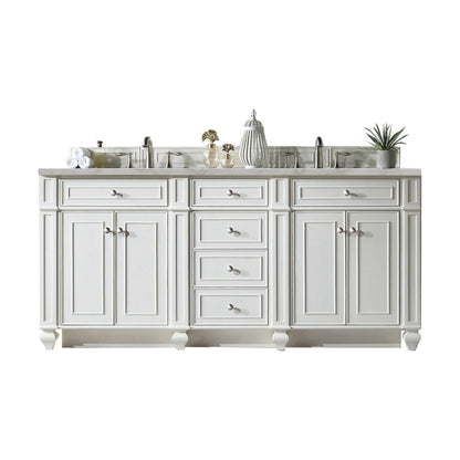 Bristol 72" Double Vanity Cabinet, Bright White
