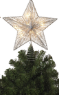 Electric Lighted Glitter & Mesh Star Tree Topper with 10 Lights, Spring Base