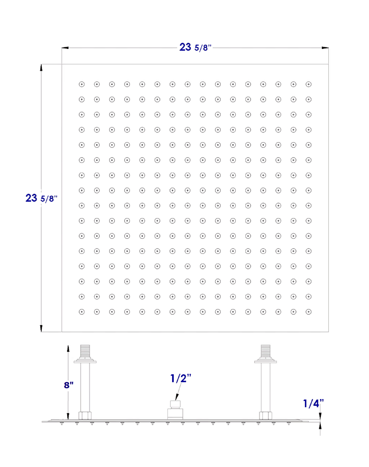 ALFI brand RAIN24S 24" Square Ultra-Thin Rain Shower Head