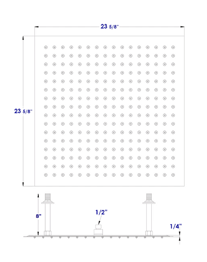 ALFI brand RAIN24S 24" Square Ultra-Thin Rain Shower Head