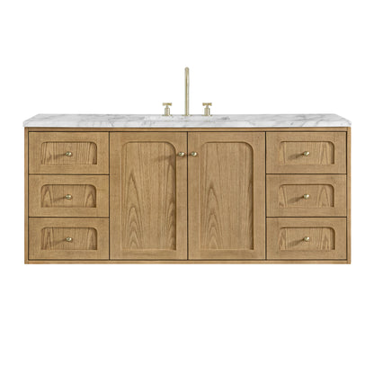 Laurent 60" Single Vanity, Light Natural Oak