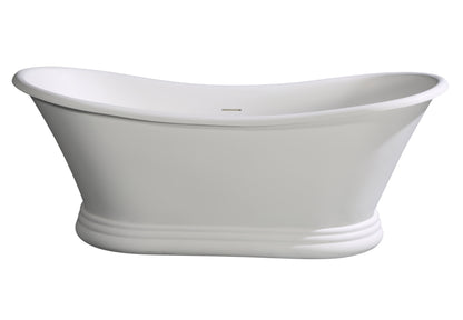 ALFI brand  AB9950 67" White Matte Pedestal Solid Surface Resin Bathtub