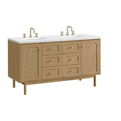 Laurent 60" Double Vanity, Light Natural Oak
