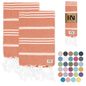 Istanbul Classic Turkish Hand Towel Set of 2 for Kitchen, Bath, Beach, Gym, and Yoga 17"x30"