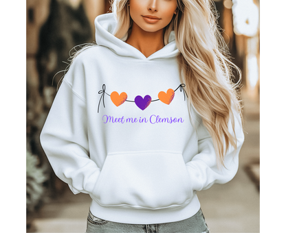 Customizable: Orange and Purple Hearts on a String Hoodie