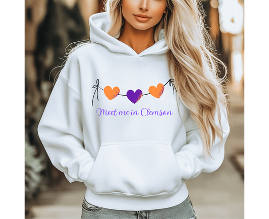 Customizable: Orange and Purple Hearts on a String Hoodie