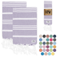 Istanbul Classic Turkish Hand Towel Set of 2 for Kitchen, Bath, Beach, Gym, and Yoga 17"x30"