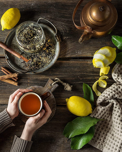 Lemon Essence Black Loose Leaf Tea with Green Rooibos, USDA Organic, 55+ Cups – 4 Oz (113g)