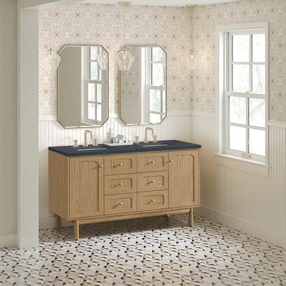 Laurent 60" Double Vanity, Light Natural Oak